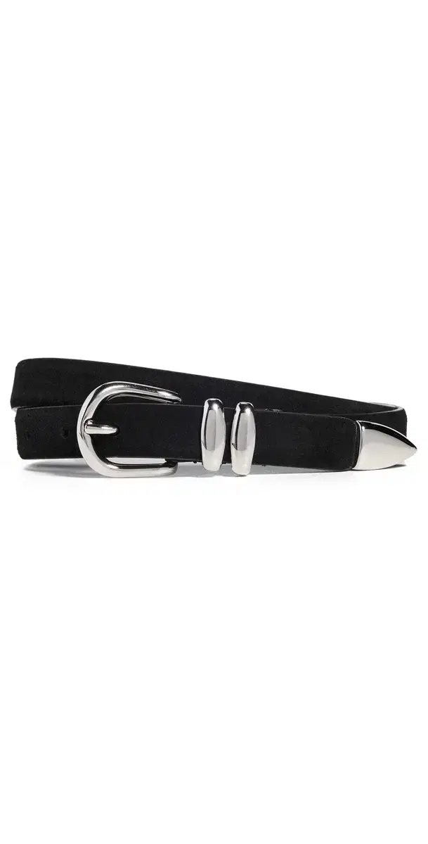 Anderson's Skinny Double Fastener Leather Belt Black