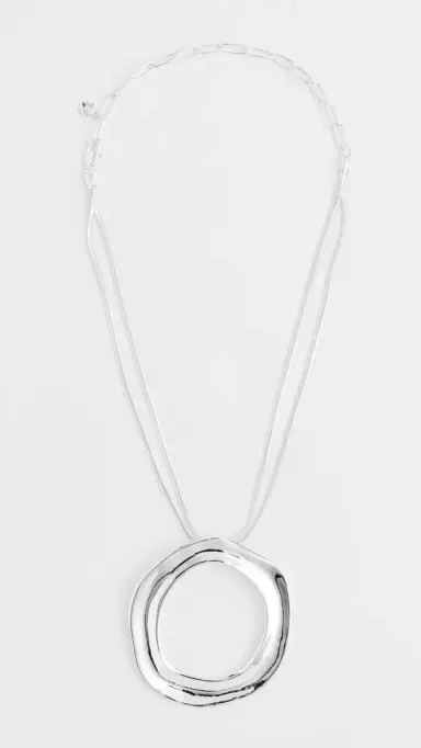 Ettika Open Circle Necklace Silver One Size | Thumbnail 2