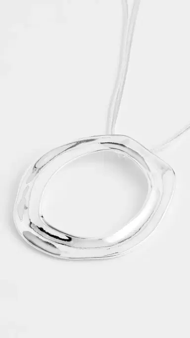 Ettika Open Circle Necklace Silver One Size | Thumbnail 4