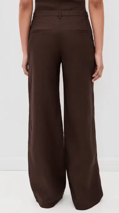BARDOT Geordy Hipster Linen Pants Chocolate | Thumbnail 3 BARDOT Geordy Hipster Linen Pants Chocolate | Thumbnail 3
