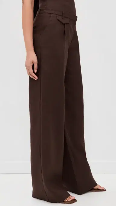 BARDOT Geordy Hipster Linen Pants Chocolate | Thumbnail 4 BARDOT Geordy Hipster Linen Pants Chocolate | Thumbnail 4