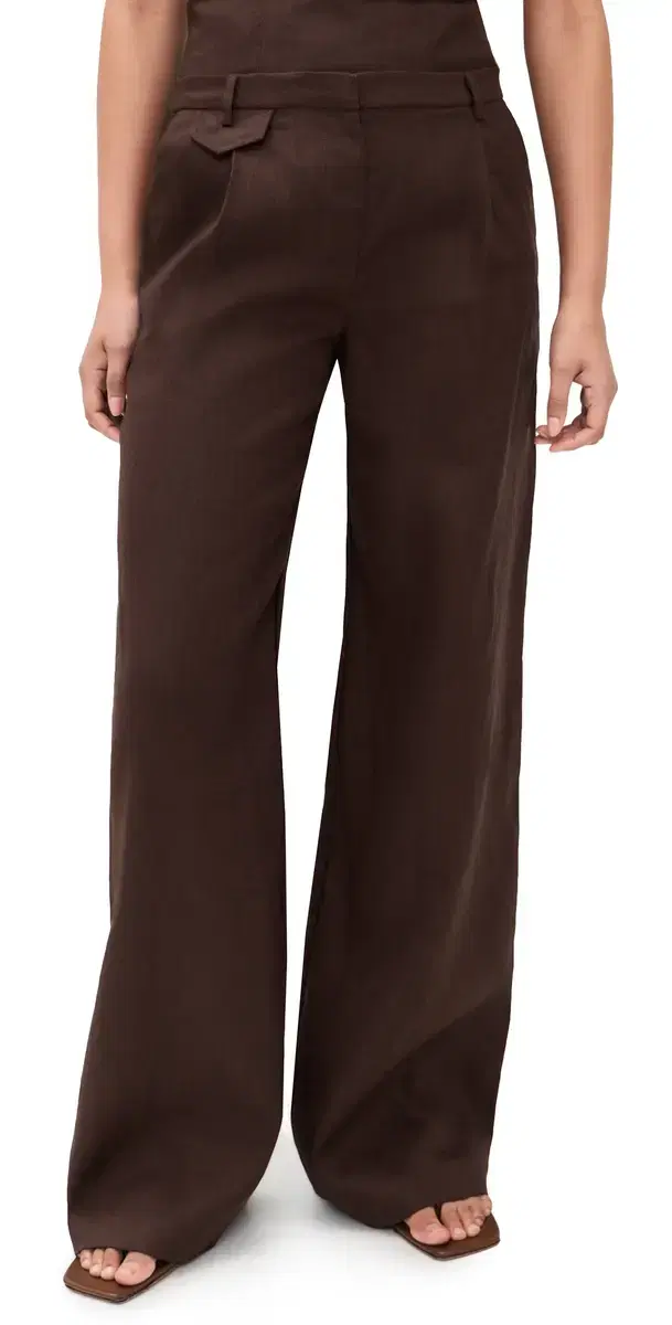 BARDOT Geordy Hipster Linen Pants Chocolate