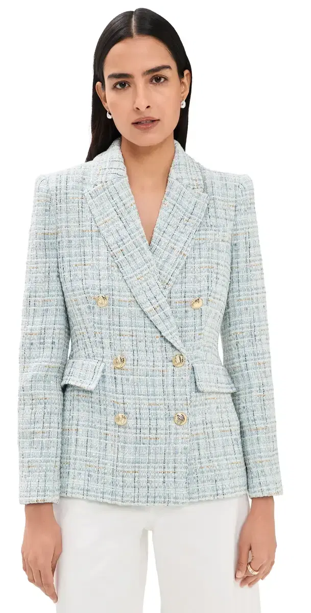 Generation Love Arielle Tweed Blazer Aqua elange
