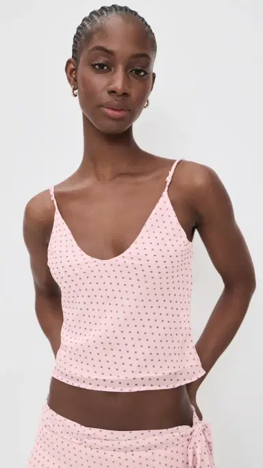 Bella Venice The Sila Top Pink And Black Dot M | Thumbnail 2