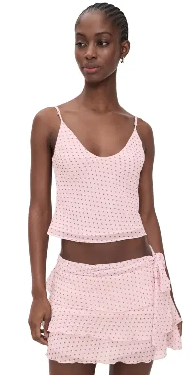 Bella Venice The Sila Top Pink And Black Dot M | Thumbnail 1