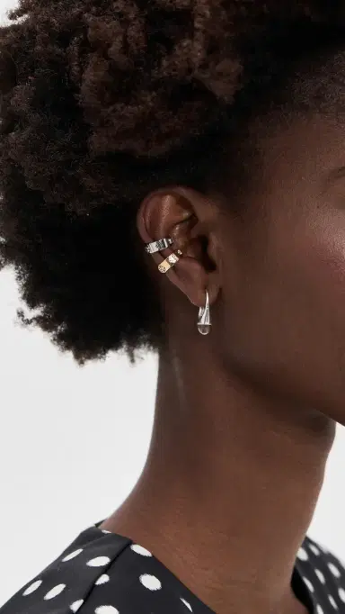 Tory Burch Icon Ear Cuff Set Tory Gold One Size | Thumbnail 3