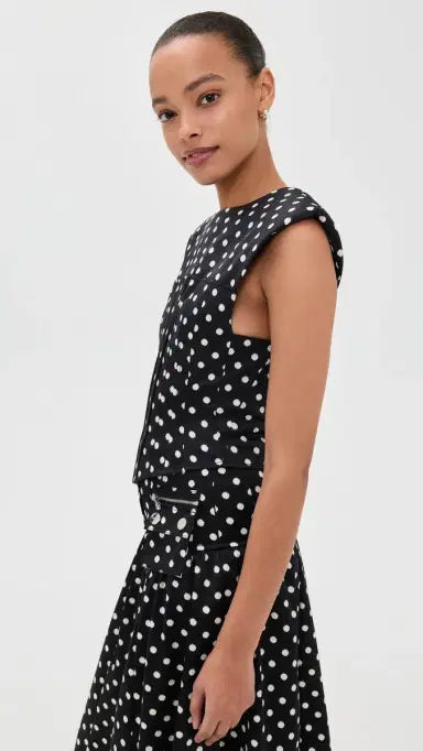 GANNI Printed Double Satin Corset Top Black | Thumbnail 4 GANNI Printed Double Satin Corset Top Black | Thumbnail 4