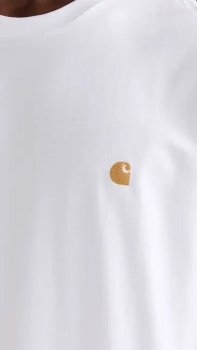Carhartt WIP Short Sleeve Chase T-Shirt White/Gold | Thumbnail 6