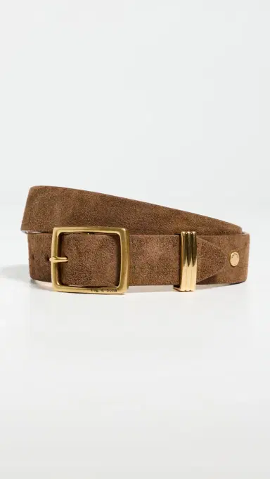 rag & bone X Boyfriend Belt 2.0 Chestnut Suede | Thumbnail 2