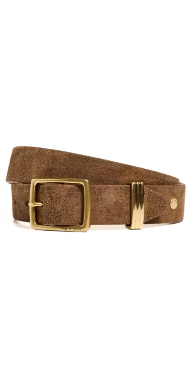 rag & bone X Boyfriend Belt 2.0 Chestnut Suede | Thumbnail 1