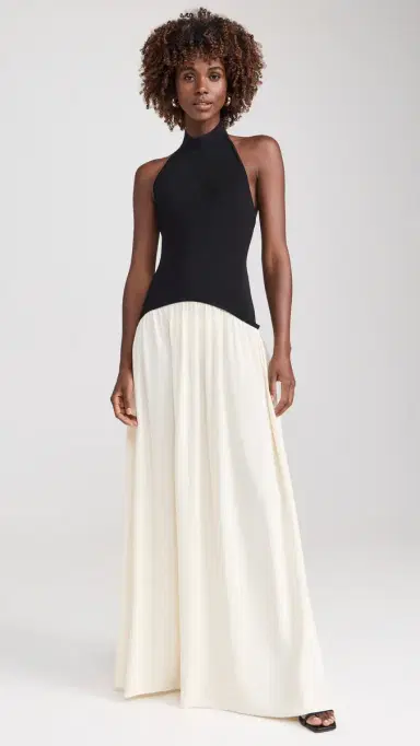 Solid & Striped The Halter Soglio Dress Ecru/Noir | Thumbnail 3 Solid & Striped The Halter Soglio Dress Ecru/Noir | Thumbnail 3