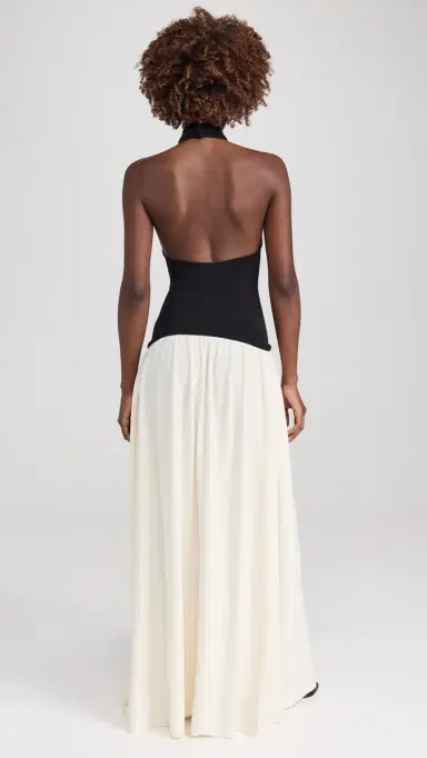 Solid & Striped The Halter Soglio Dress Ecru/Noir | Thumbnail 4 Solid & Striped The Halter Soglio Dress Ecru/Noir | Thumbnail 4