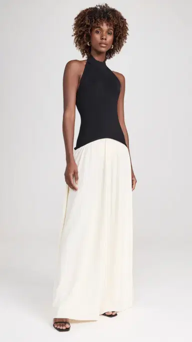 Solid & Striped The Halter Soglio Dress Ecru/Noir | Thumbnail 6 Solid & Striped The Halter Soglio Dress Ecru/Noir | Thumbnail 6