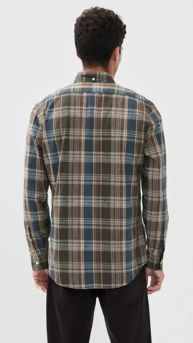 Taylor Stitch The Jack Button Down Shirt Atlantic Blue Madras 40 | Thumbnail 3