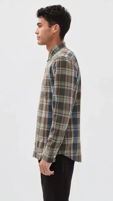Taylor Stitch The Jack Button Down Shirt Atlantic Blue Madras 40 | Thumbnail 4
