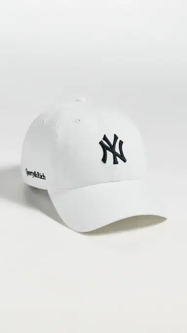Sporty & Rich Yankees Serif Cap White One Size | Thumbnail 2