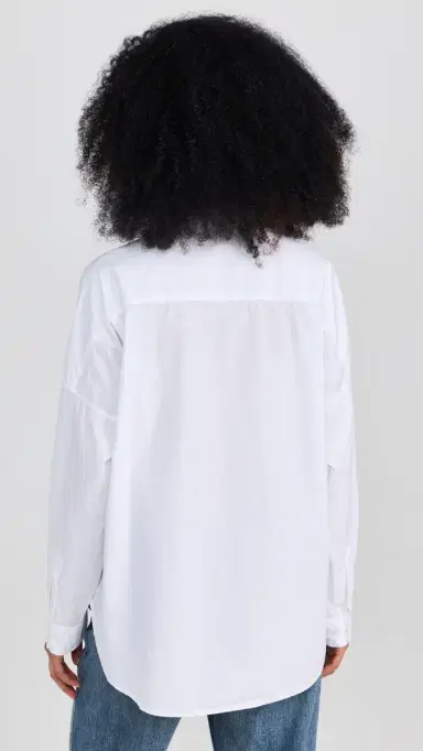 Alex Mill Jo Shirt in Paper Poplin White | Thumbnail 3