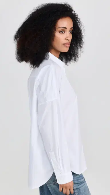 Alex Mill Jo Shirt in Paper Poplin White | Thumbnail 4