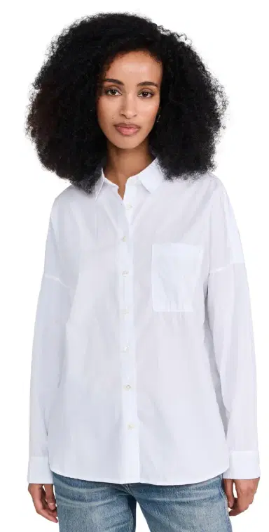 Alex Mill Jo Shirt in Paper Poplin White | Thumbnail 1