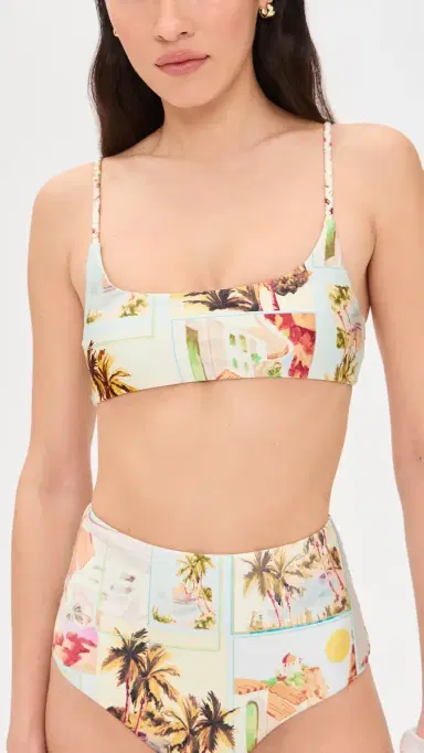 MINKPINK Dolce Braid Strap Bikini Top Vintage Postcards | Thumbnail 2 MINKPINK Dolce Braid Strap Bikini Top Vintage Postcards | Thumbnail 2