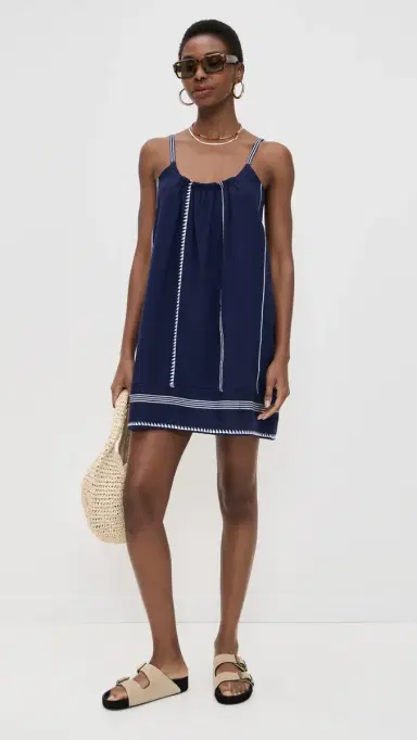 Lemlem Nunu Swing Dress Navy M | Thumbnail 5 Lemlem Nunu Swing Dress Navy M | Thumbnail 5