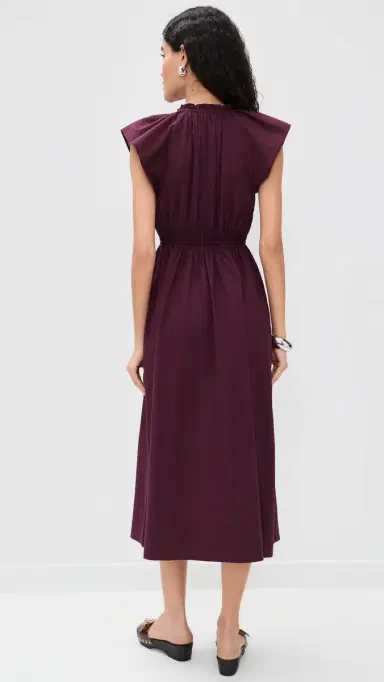 Tanya Taylor Ivana Dress Deep Plum | Thumbnail 3