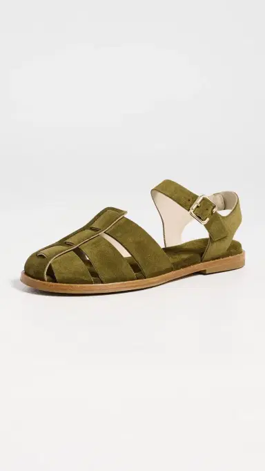 FRĒDA SALVADOR Sera Sandals Olive Suede | Thumbnail 2