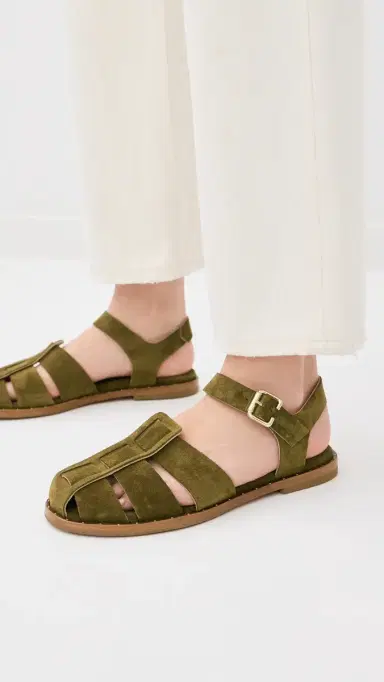 FRĒDA SALVADOR Sera Sandals Olive Suede | Thumbnail 3