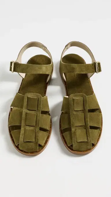 FRĒDA SALVADOR Sera Sandals Olive Suede | Thumbnail 5