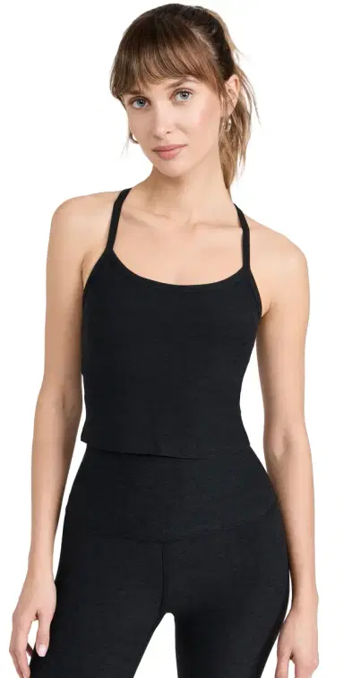 Beyond Yoga Spacedye Slim Racerback Cropped Tank Darkest Night | Thumbnail 1 Beyond Yoga Spacedye Slim Racerback Cropped Tank Darkest Night | Thumbnail 1