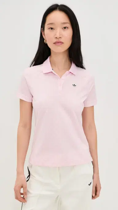 Adidas Golf Originals All Over Trefoil Polo Clear Pink/Chalk White M | Thumbnail 2