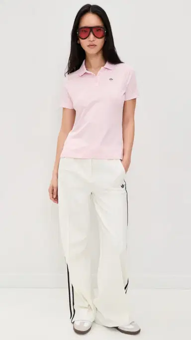 Adidas Golf Originals All Over Trefoil Polo Clear Pink/Chalk White M | Thumbnail 5