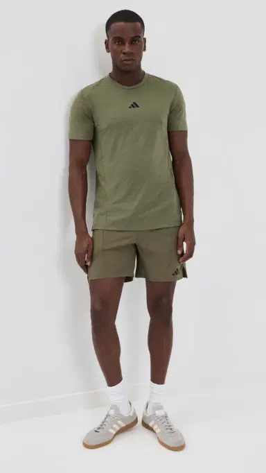 Adidas Designed For Training Workout Tee Olive Strata S | Thumbnail 5