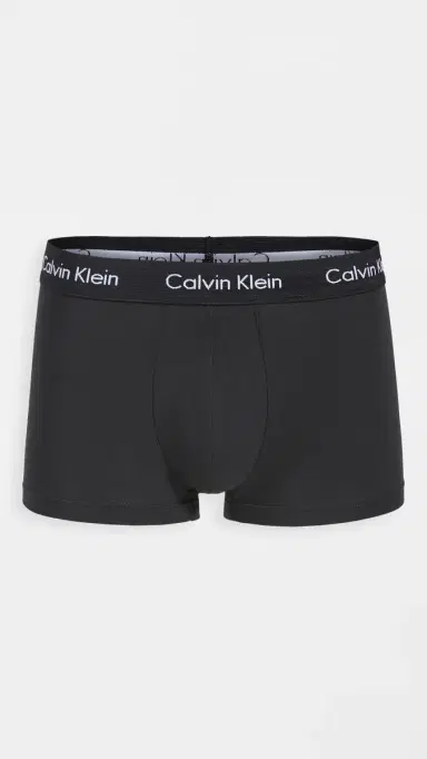 Calvin Klein Underwear Cotton Stretch 3-Pack Low Rise Trunks Black/Blue Shadow/Cobalt Water XL | Thumbnail 3