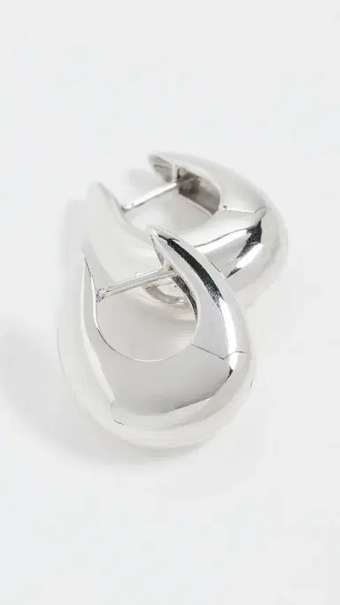 Annika Inez Small Sloping Hinge Hoops Silver One Size | Thumbnail 4 Annika Inez Small Sloping Hinge Hoops Silver One Size | Thumbnail 4