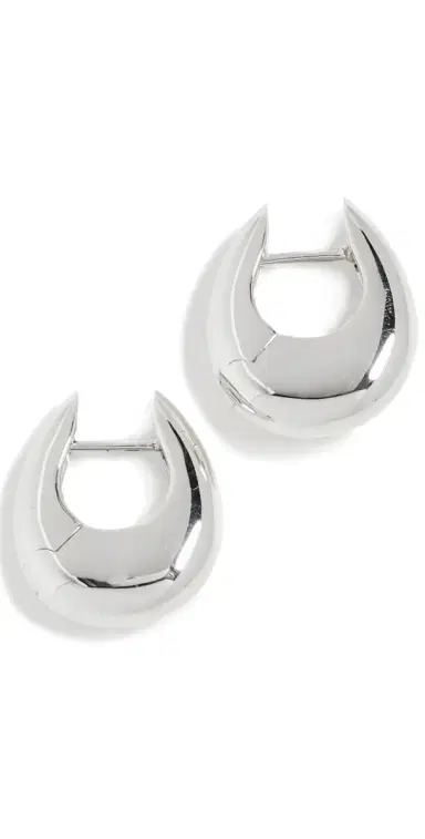 Annika Inez Small Sloping Hinge Hoops Silver One Size | Thumbnail 1 Annika Inez Small Sloping Hinge Hoops Silver One Size | Thumbnail 1