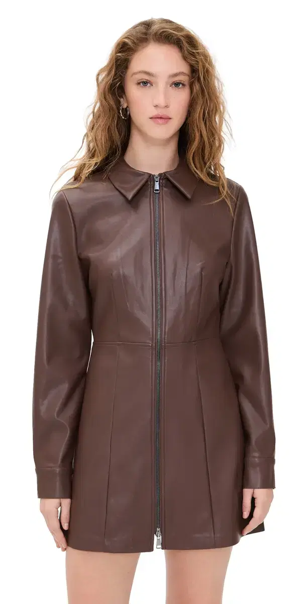 LE BOP loane Faux Leather Dress Coffee