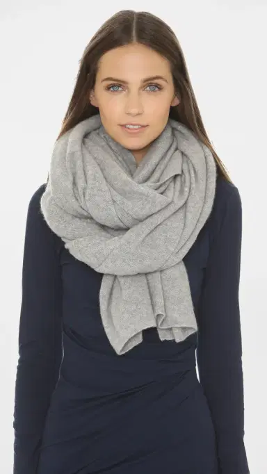 White + Warren Cashmere Travel Wrap Scarf Grey Heather One Size | Thumbnail 2 White + Warren Cashmere Travel Wrap Scarf Grey Heather One Size | Thumbnail 2