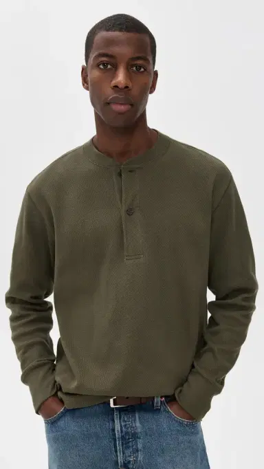 Filson Waffle Knit Henley Top | Thumbnail 2