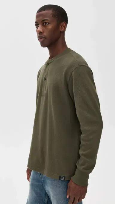 Filson Waffle Knit Henley Top | Thumbnail 4