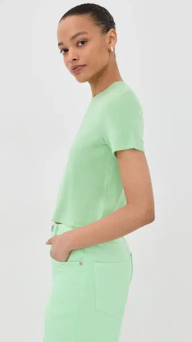 Sablyn Charleston Relaxed Cashmere Crew Neck Tee Lime | Thumbnail 4 Sablyn Charleston Relaxed Cashmere Crew Neck Tee Lime | Thumbnail 4