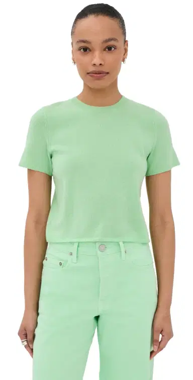 Sablyn Charleston Relaxed Cashmere Crew Neck Tee Lime | Thumbnail 1 Sablyn Charleston Relaxed Cashmere Crew Neck Tee Lime | Thumbnail 1