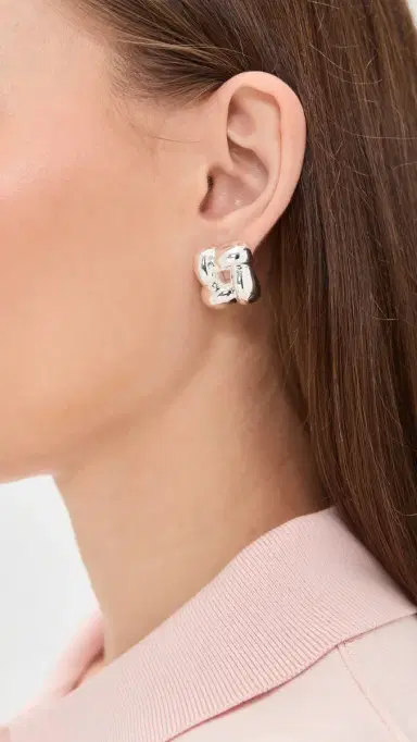 Jenny Bird Small Woven Square Earrings High Polish | Thumbnail 3 Jenny Bird Small Woven Square Earrings High Polish | Thumbnail 3