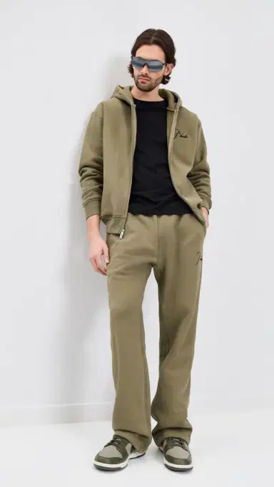 Rhude Classique Zip Up Hoodie Moss Green/Black L | Thumbnail 5