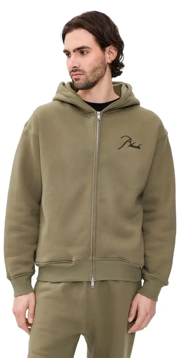 Classique Zip Up Hoodie oss Green/Black