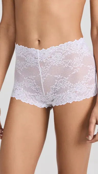 Natori Heavenly Lace Boy Shorts White | Thumbnail 2
