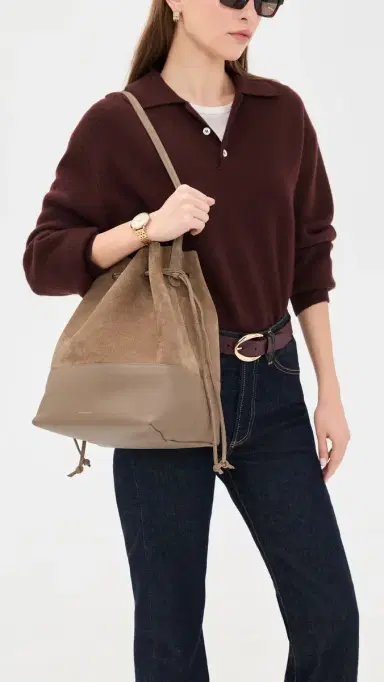Mansur Gavriel Cabas Bucket Bag Anise One Size | Thumbnail 3