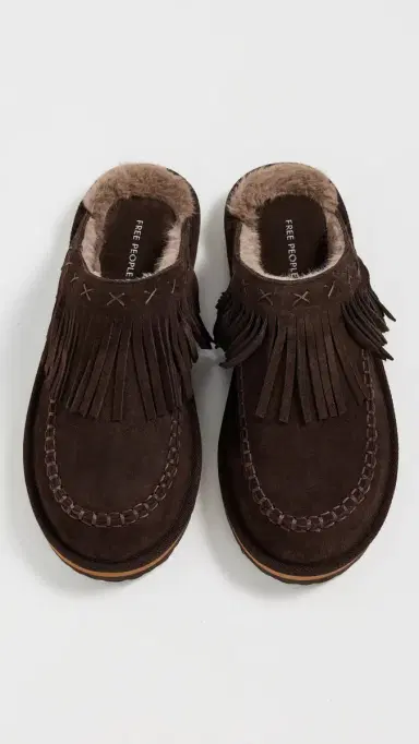 Free People Fallon Fringe Mules Chocolate | Thumbnail 5