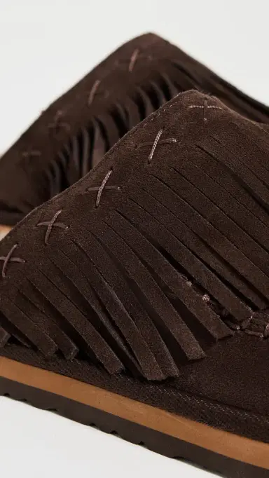 Free People Fallon Fringe Mules Chocolate | Thumbnail 6