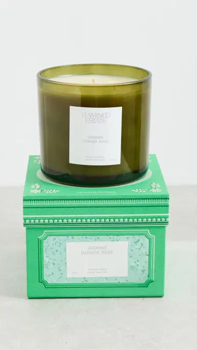 Flamingo Estate Blooming Jasmine and Rose XL Candle Green One Size | Thumbnail 5